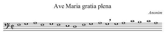Ave Maria gratia plena - staff notation