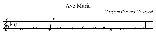 Ave Maria - staff notation