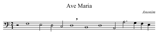 Ave Maria - staff notation