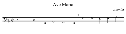 Ave Maria - staff notation