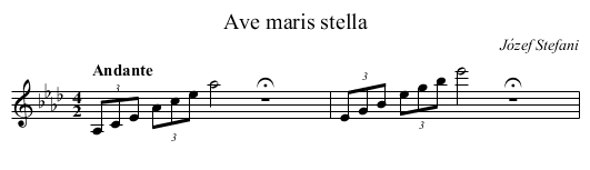 Ave maris stella - staff notation