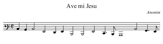 Ave mi Jesu - staff notation