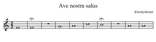 Ave nostra salus - staff notation
