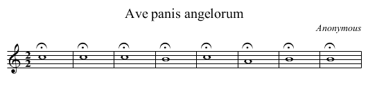 Ave panis angelorum - staff notation