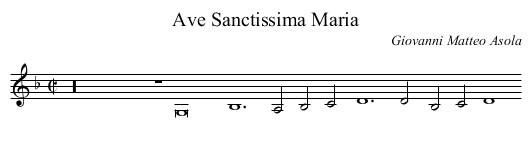 Ave Sanctissima Maria - staff notation