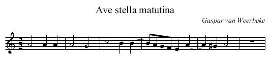Ave stella matutina - staff notation