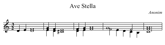Ave Stella - staff notation