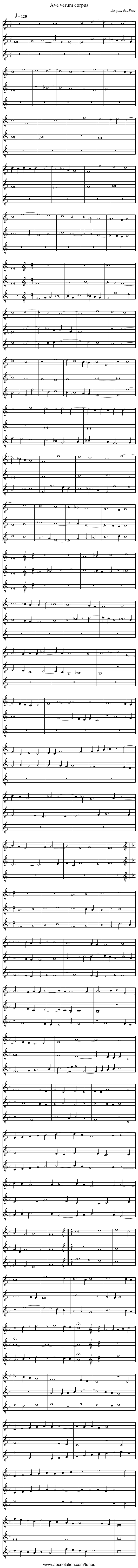 Ave verum corpus - staff notation