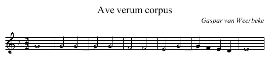 Ave verum corpus - staff notation