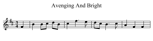 Avenging And Bright - staff notation