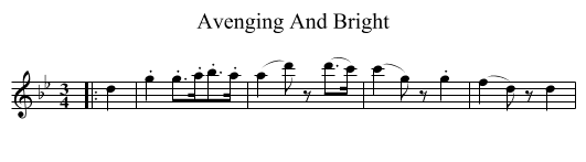 Avenging And Bright - staff notation
