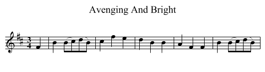 Avenging And Bright - staff notation