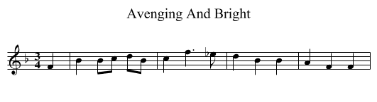 Avenging And Bright - staff notation