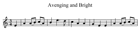 Avenging and Bright - staff notation