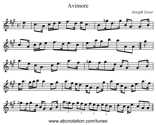 Avimore - staff notation