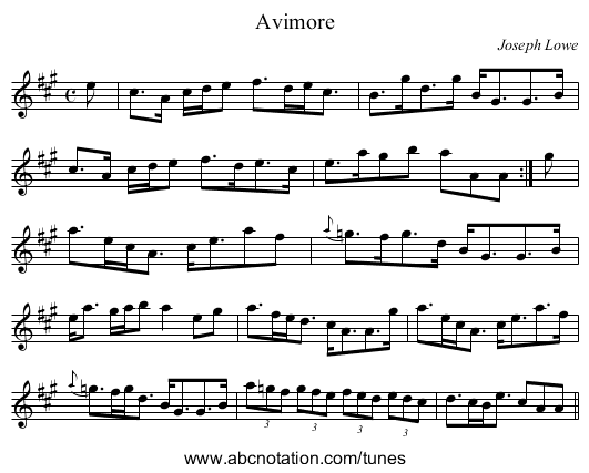 Avimore - staff notation