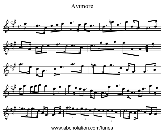 Avimore - staff notation