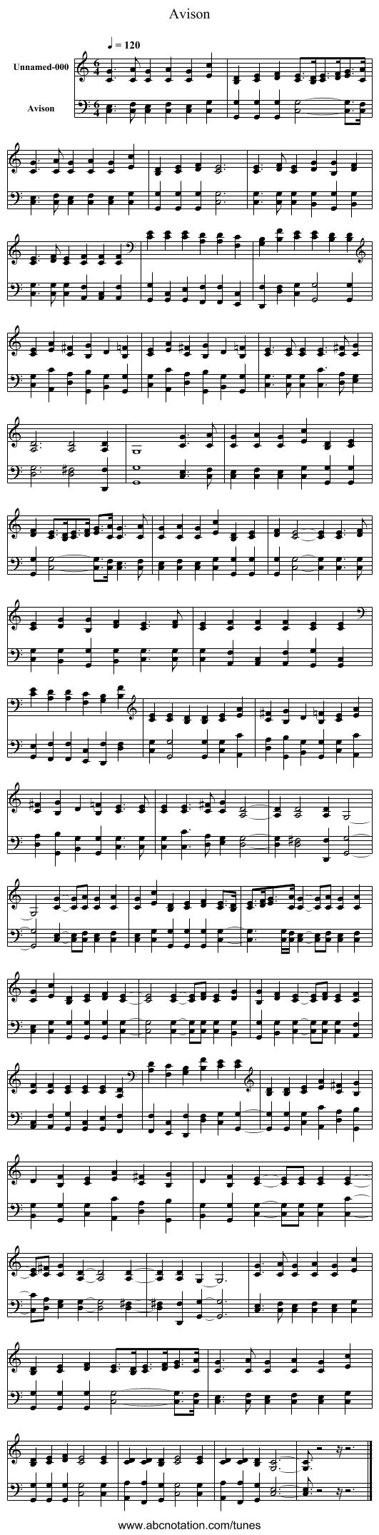 Avison - staff notation