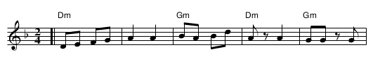 Avokatrilli  [Dm] - staff notation