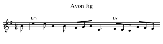 Avon Jig - staff notation