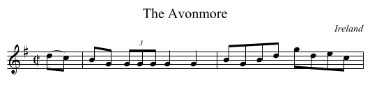 Avonmore, The  - staff notation