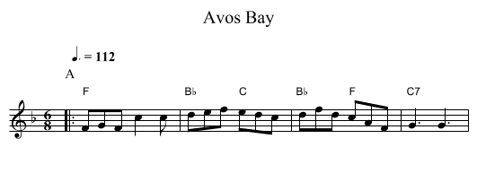 Avos Bay - staff notation