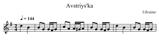 Avstriys'ka - staff notation