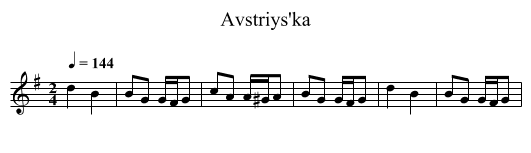 Avstriys'ka - staff notation