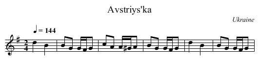 Avstriys'ka - staff notation