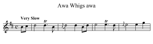 Awa Whigs awa - staff notation