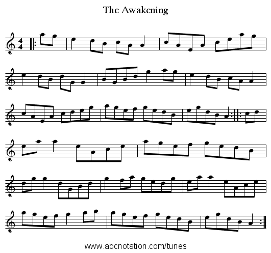 Awakening, The - staff notation