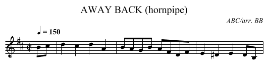 AWAY BACK (hornpipe) - staff notation