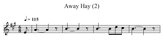 Away Hay (2) - staff notation