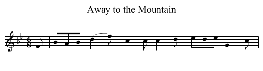 Away to the Mountain - staff notation