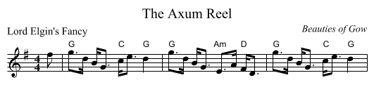 Axum Reel, The  - staff notation