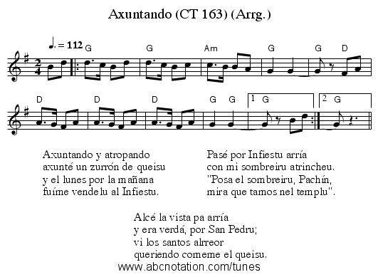 Axuntando (CT 163) (Arrg.) - staff notation