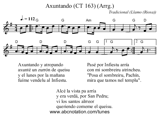 Axuntando (CT 163) (Arrg.) - staff notation