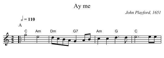 Ay me - staff notation
