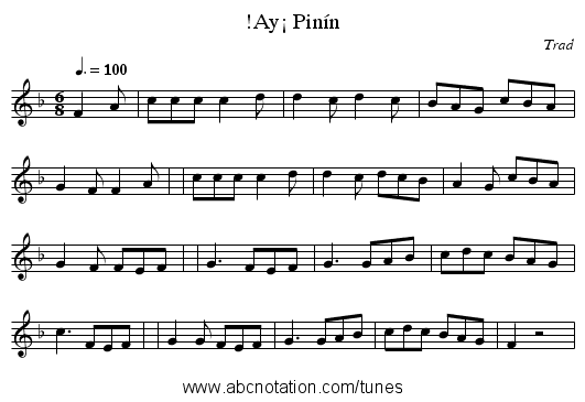 !Ay¡ Pinín - staff notation