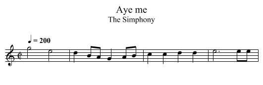 Aye me - staff notation