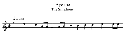 Aye me - staff notation