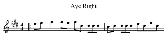 Aye Right - staff notation