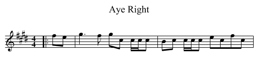 Aye Right - staff notation