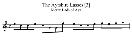 Ayrshire Lasses [3], The - staff notation
