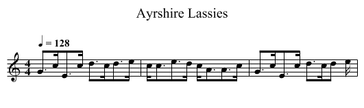 Ayrshire Lassies - staff notation