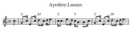 Ayrshire Lassies - staff notation