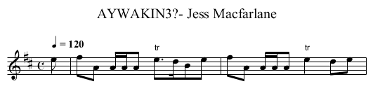 AYWAKIN3?- Jess Macfarlane - staff notation