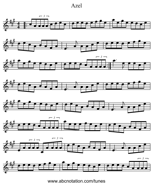 Azel - staff notation