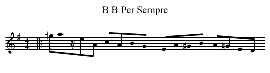 B B Per Sempre - staff notation