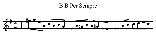 B B Per Sempre - staff notation